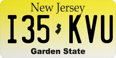 NJ license plate I35KVU