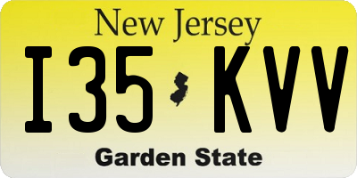 NJ license plate I35KVV