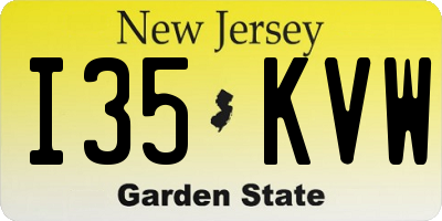 NJ license plate I35KVW