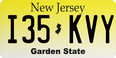 NJ license plate I35KVY