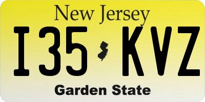 NJ license plate I35KVZ