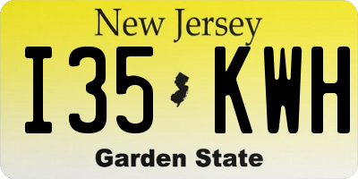 NJ license plate I35KWH
