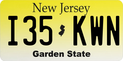 NJ license plate I35KWN