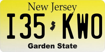 NJ license plate I35KWO