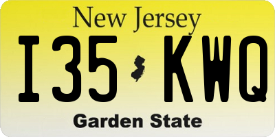 NJ license plate I35KWQ