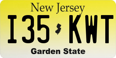 NJ license plate I35KWT