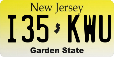 NJ license plate I35KWU