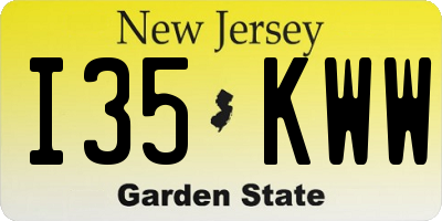 NJ license plate I35KWW