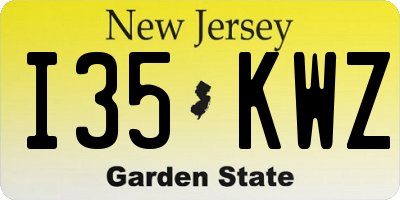 NJ license plate I35KWZ