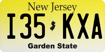 NJ license plate I35KXA