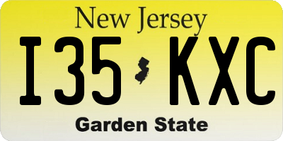 NJ license plate I35KXC