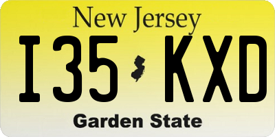 NJ license plate I35KXD