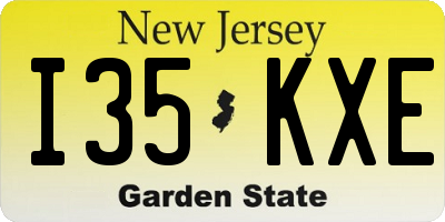 NJ license plate I35KXE