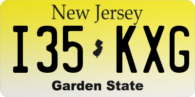 NJ license plate I35KXG