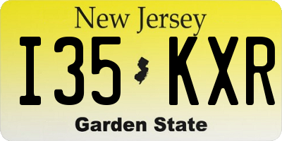 NJ license plate I35KXR