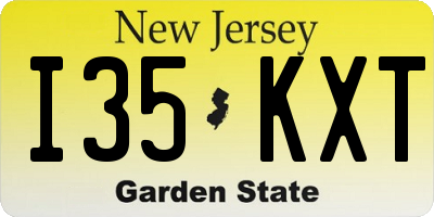 NJ license plate I35KXT