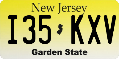 NJ license plate I35KXV