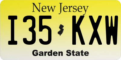 NJ license plate I35KXW