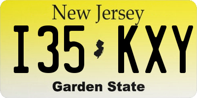NJ license plate I35KXY