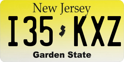 NJ license plate I35KXZ