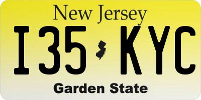NJ license plate I35KYC