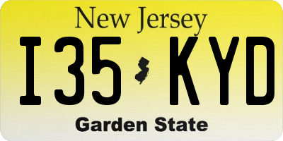 NJ license plate I35KYD