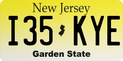 NJ license plate I35KYE