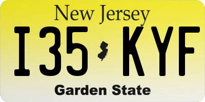 NJ license plate I35KYF