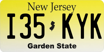NJ license plate I35KYK