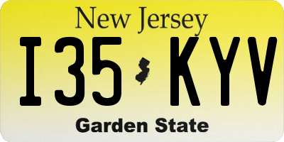 NJ license plate I35KYV
