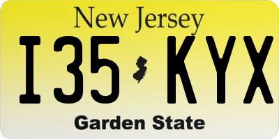 NJ license plate I35KYX