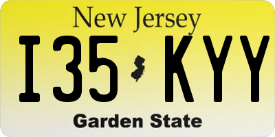 NJ license plate I35KYY