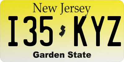NJ license plate I35KYZ