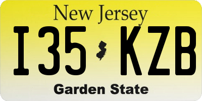 NJ license plate I35KZB