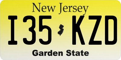 NJ license plate I35KZD