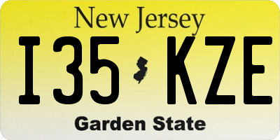 NJ license plate I35KZE