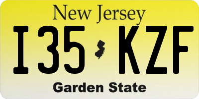 NJ license plate I35KZF