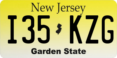 NJ license plate I35KZG
