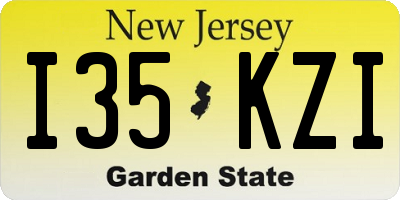 NJ license plate I35KZI