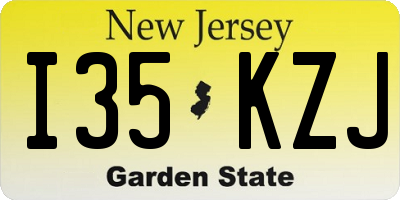 NJ license plate I35KZJ