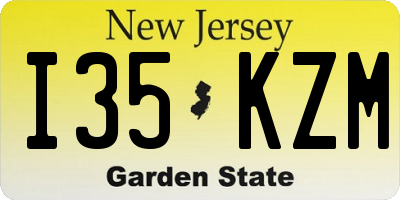 NJ license plate I35KZM
