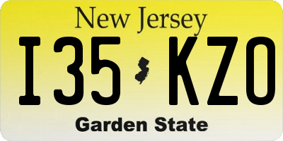 NJ license plate I35KZO