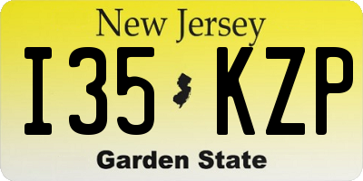 NJ license plate I35KZP