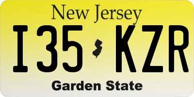NJ license plate I35KZR