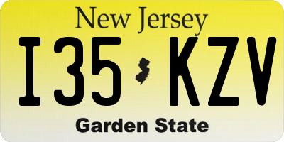 NJ license plate I35KZV