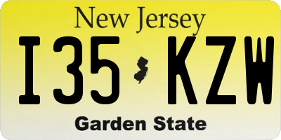 NJ license plate I35KZW