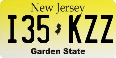 NJ license plate I35KZZ