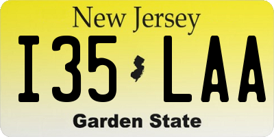 NJ license plate I35LAA