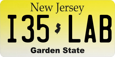 NJ license plate I35LAB