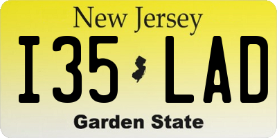 NJ license plate I35LAD